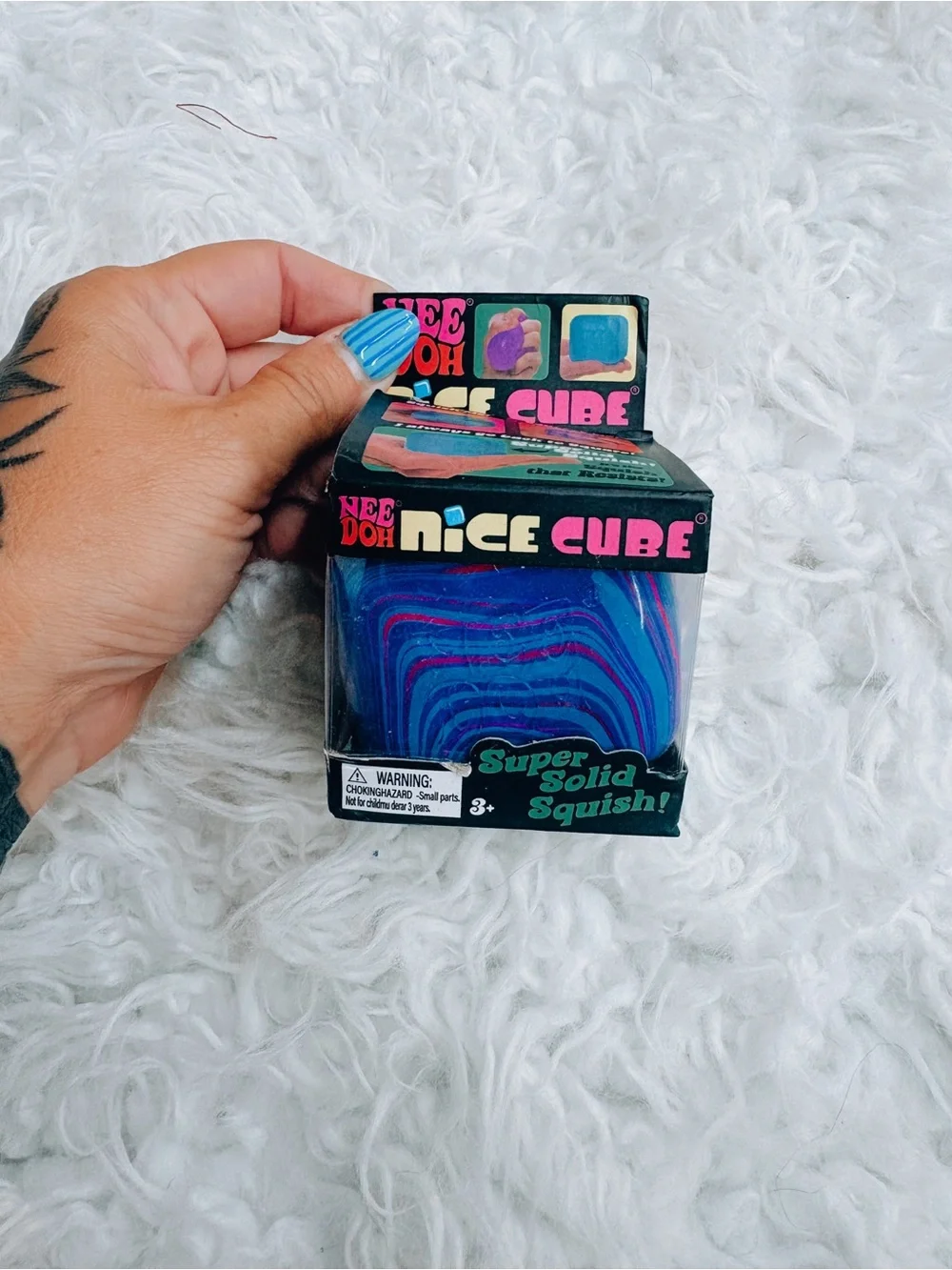 Nice Cube Super Solid Squish Blue & Purple Swirl Toy